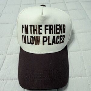 White and Brown Graphic Cap